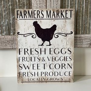 Farmers market metal sign